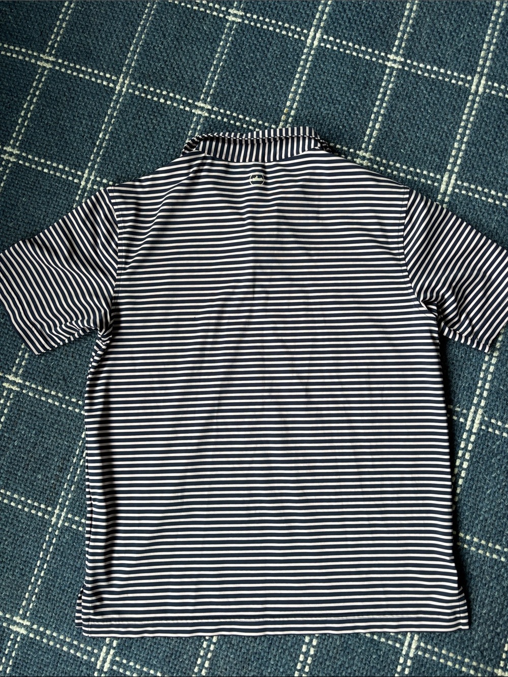 Peter Millar Navy and Pink Striped Golf Polo - Picture 3 of 3